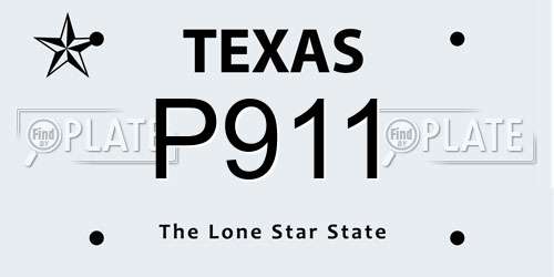 P911 Texas License Plate