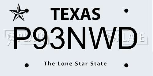 P93NWD Texas License Plate