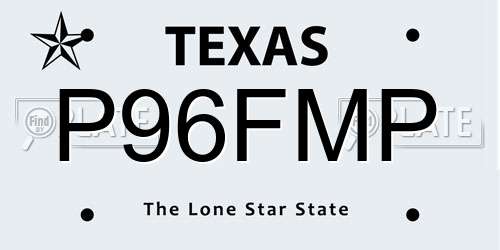 P96FMP Texas License Plate