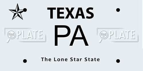 PA Texas License Plate