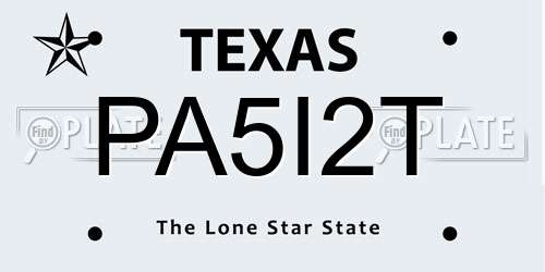 PA5I2T Texas License Plate