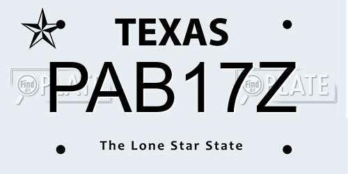 PAB17Z Texas License Plate