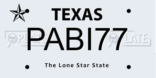 PABI77 Texas License Plate