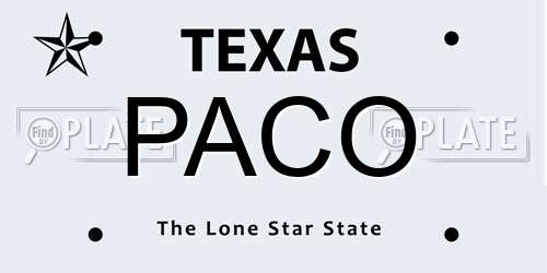 PACO Texas License Plate