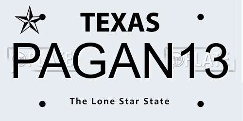 PAGAN13 Texas License Plate