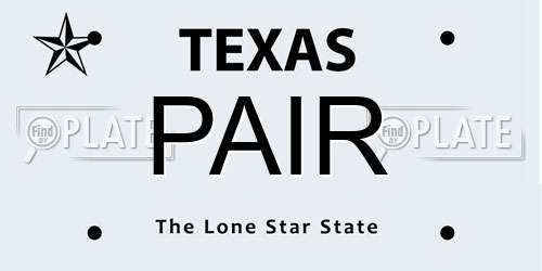 PAIR Texas License Plate