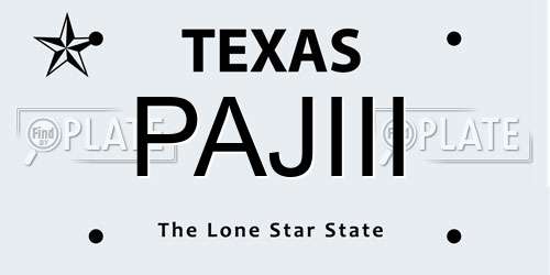 PAJIII Texas License Plate