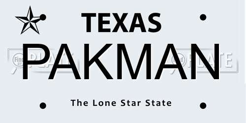 PAKMAN Texas License Plate