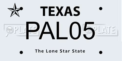 PAL05 Texas License Plate