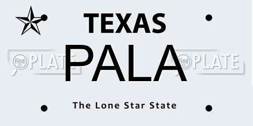 PALA Texas License Plate