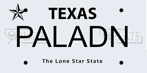 PALADN Texas License Plate
