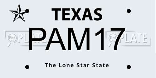 PAM17 Texas License Plate