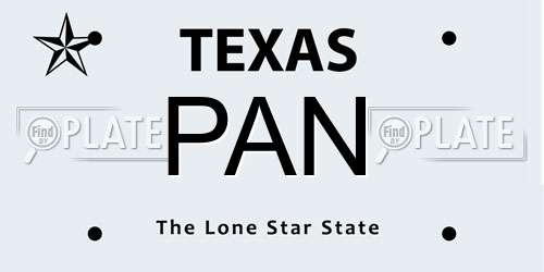 PAN Texas License Plate