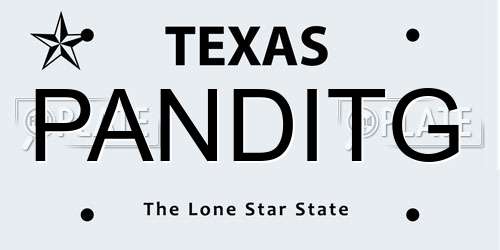 PANDITG Texas License Plate