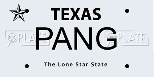 PANG Texas License Plate