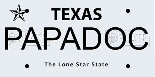 PAPADOC Texas License Plate