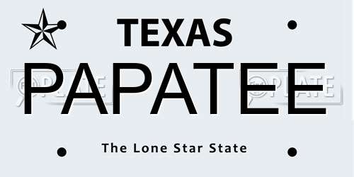 PAPATEE Texas License Plate