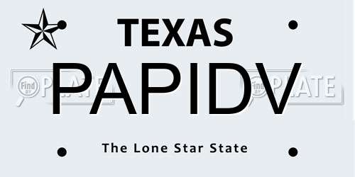 PAPIDV Texas License Plate