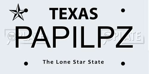 PAPILPZ Texas License Plate