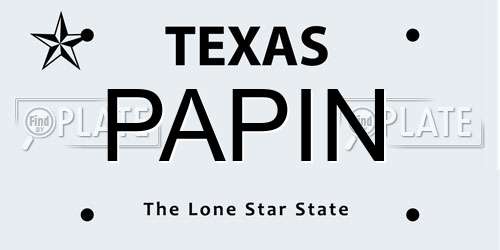 PAPIN Texas License Plate