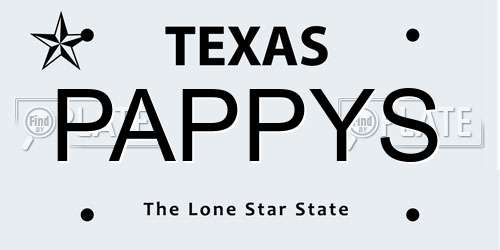 PAPPYS Texas License Plate