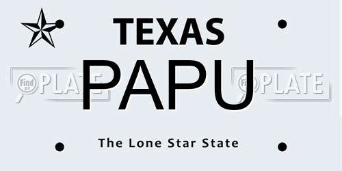 PAPU Texas License Plate