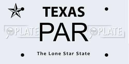 PAR Texas License Plate