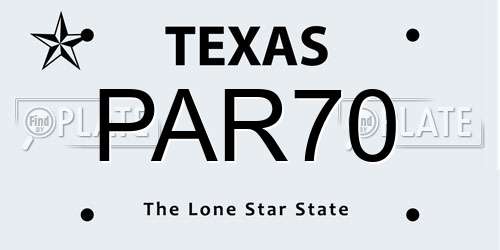 PAR70 Texas License Plate