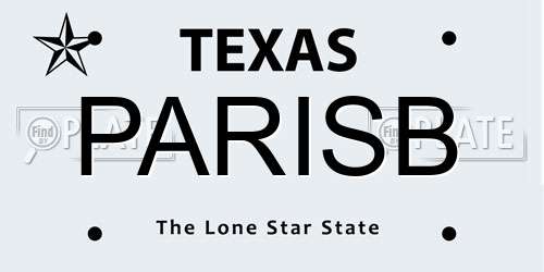 PARISB Texas License Plate