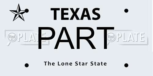 PART Texas License Plate