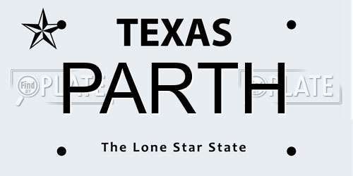 PARTH Texas License Plate