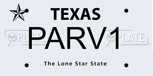 PARV1 Texas License Plate