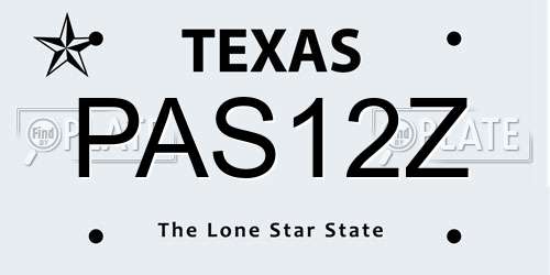 PAS12Z Texas License Plate