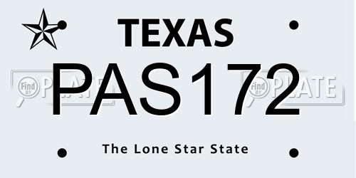PAS172 Texas License Plate