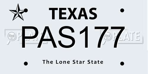 PAS177 Texas License Plate