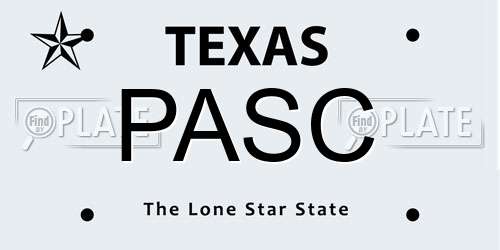 PASC Texas License Plate