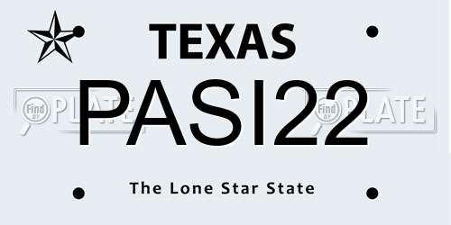 PASI22 Texas License Plate