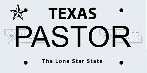 PASTOR Texas License Plate