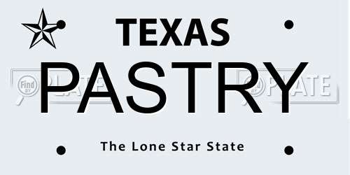 PASTRY Texas License Plate