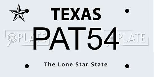 PAT54 Texas License Plate