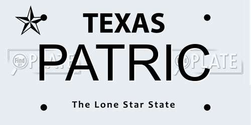 PATRIC Texas License Plate