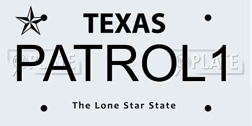 PATROL1 Texas License Plate