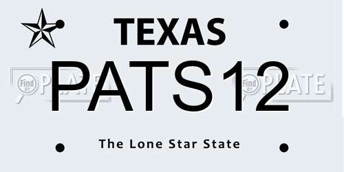 PATS12 Texas License Plate