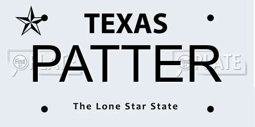 PATTER Texas License Plate