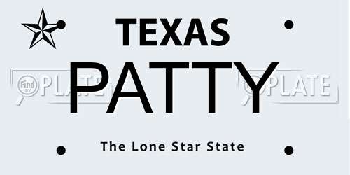 PATTY Texas License Plate