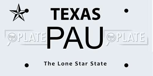 PAU Texas License Plate
