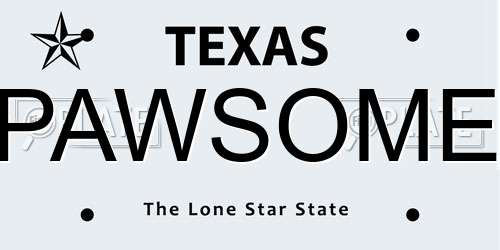 PAWSOME Texas License Plate
