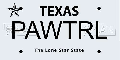 PAWTRL Texas License Plate