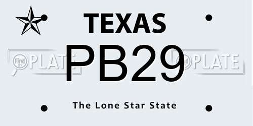 PB29 Texas License Plate