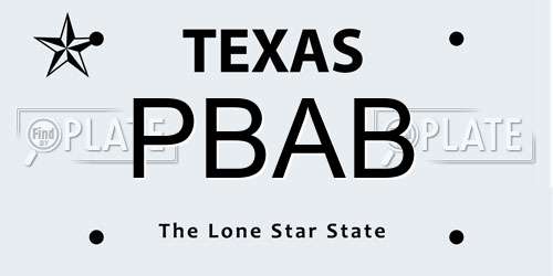 PBAB Texas License Plate